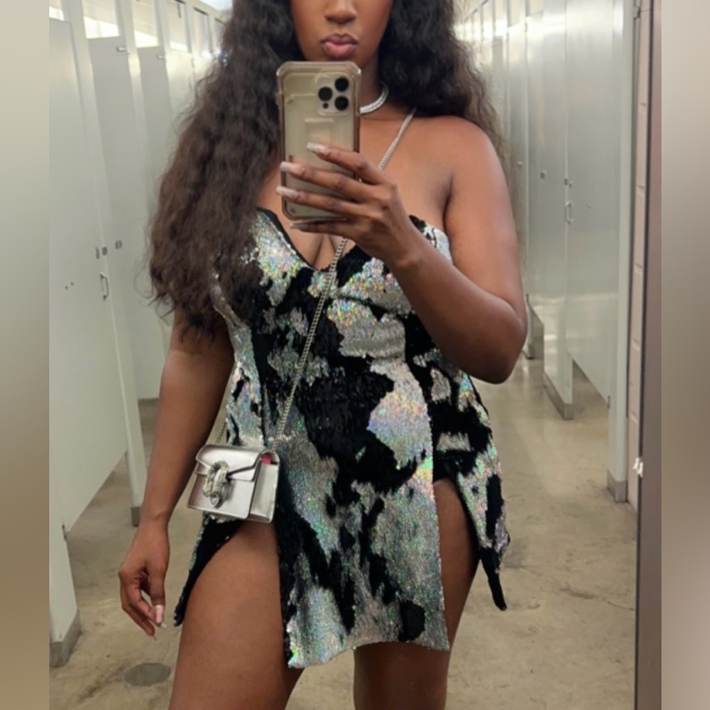 Hologram Slit Dress Geebin Flores